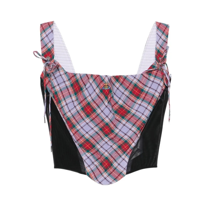 Vivienne Westwood Blouse Tartan Sleeveless Top Grey
