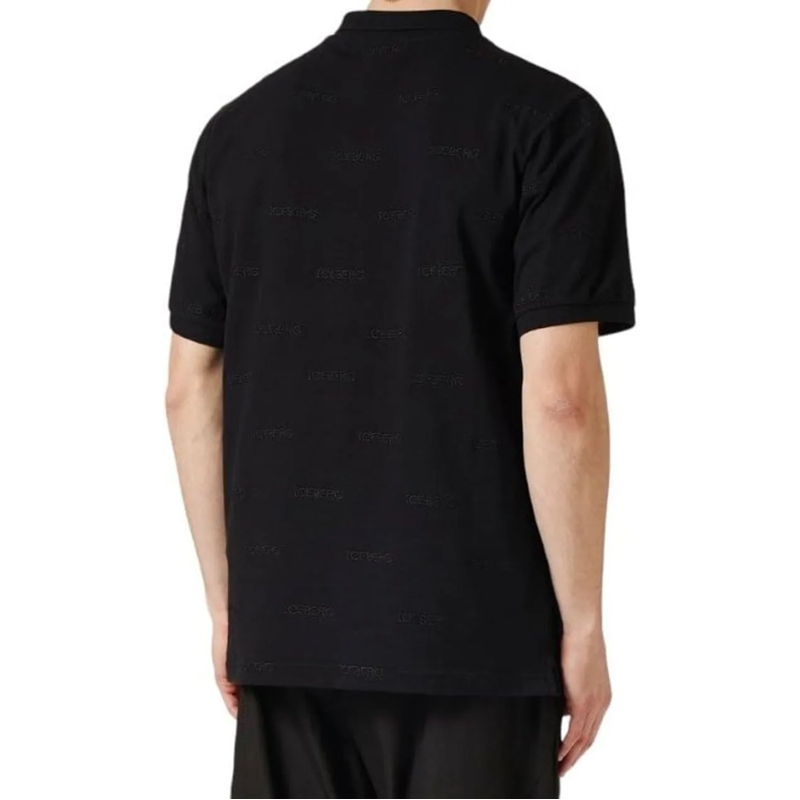 Iceberg T-Shirt Polo shirt with allover logo schwarz(Image 19)