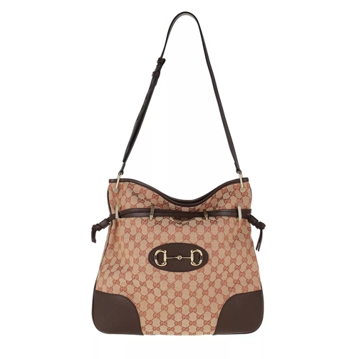 Gucci Horsebit Shoulder Bag Beige Rust Crossbody Bag