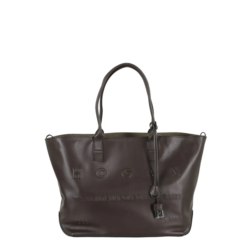 Hogan Tote Address Shopping Media Pelle Brown