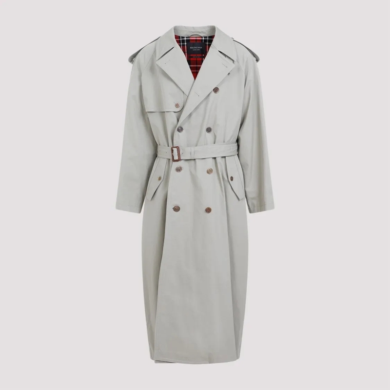 Balenciaga Trenchcoat Military Beige Cotton Coat Neutrals