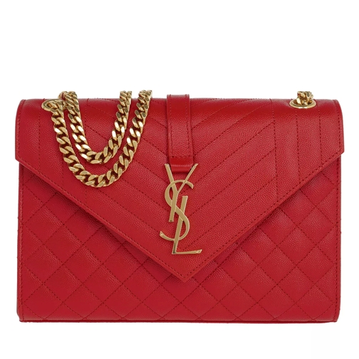 Saint Laurent Envelope Shoulder Bag Quilted Leather Bandana Red Envelope Bag