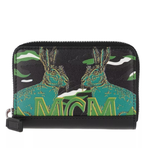 MCM Mini Zip Around Card Case Black Portemonnaie mit Zip-Around-Reißverschluss