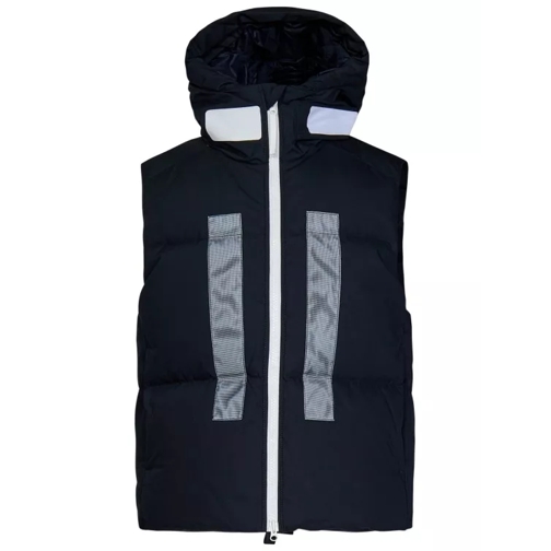 Stone Island Navy Blue Quilted Cotton Hooded Vest Blue Gilet