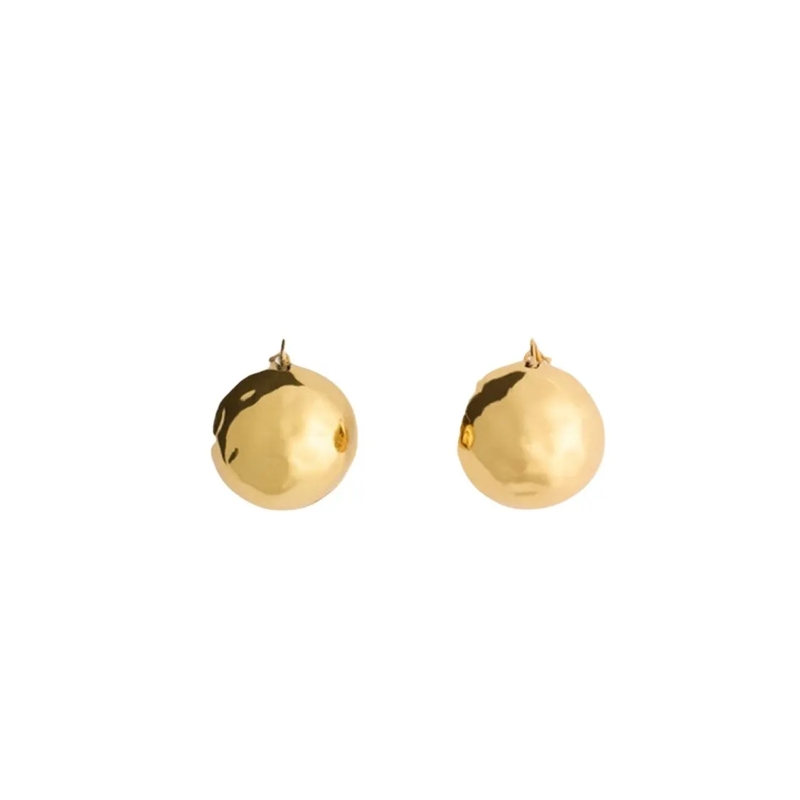 Patou Oorknopjes Gold-Plated Brass Spherical Earrings Gold