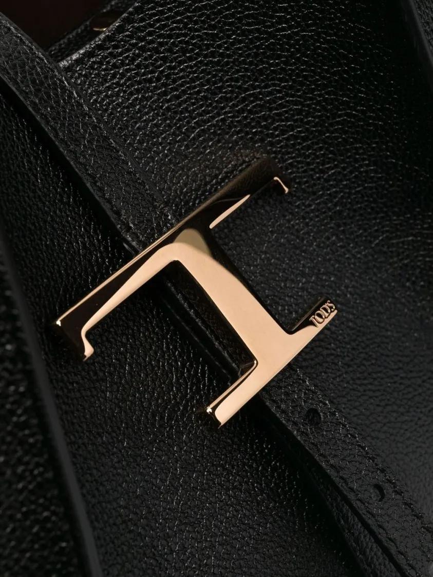 TOD'S Totes & shoppers Structured Leather Tote With Cutout Design And Gol in zwart