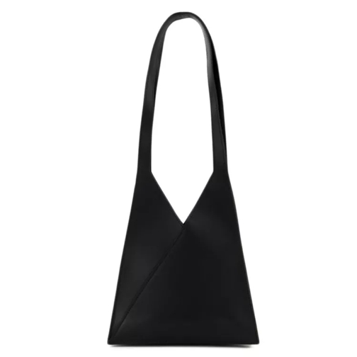 MM6 Maison Margiela Flap Japanese Hobo Bag  - Black - Leather Black Hobo Bag