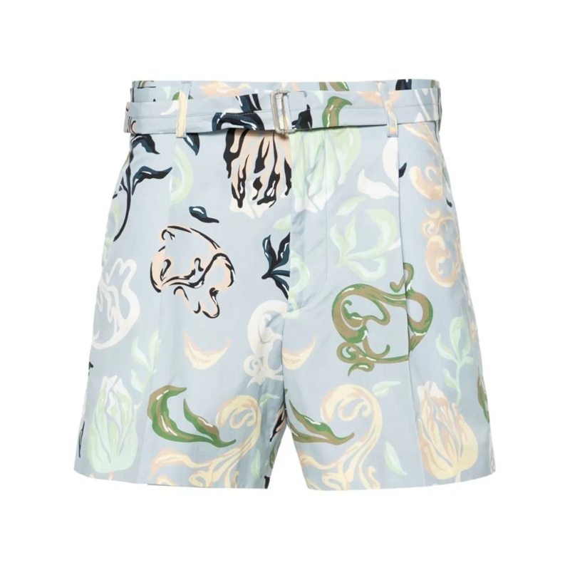 Lanvin Legere Shorts Thigh-Length Shorts With Abstract Multicolor Patte White