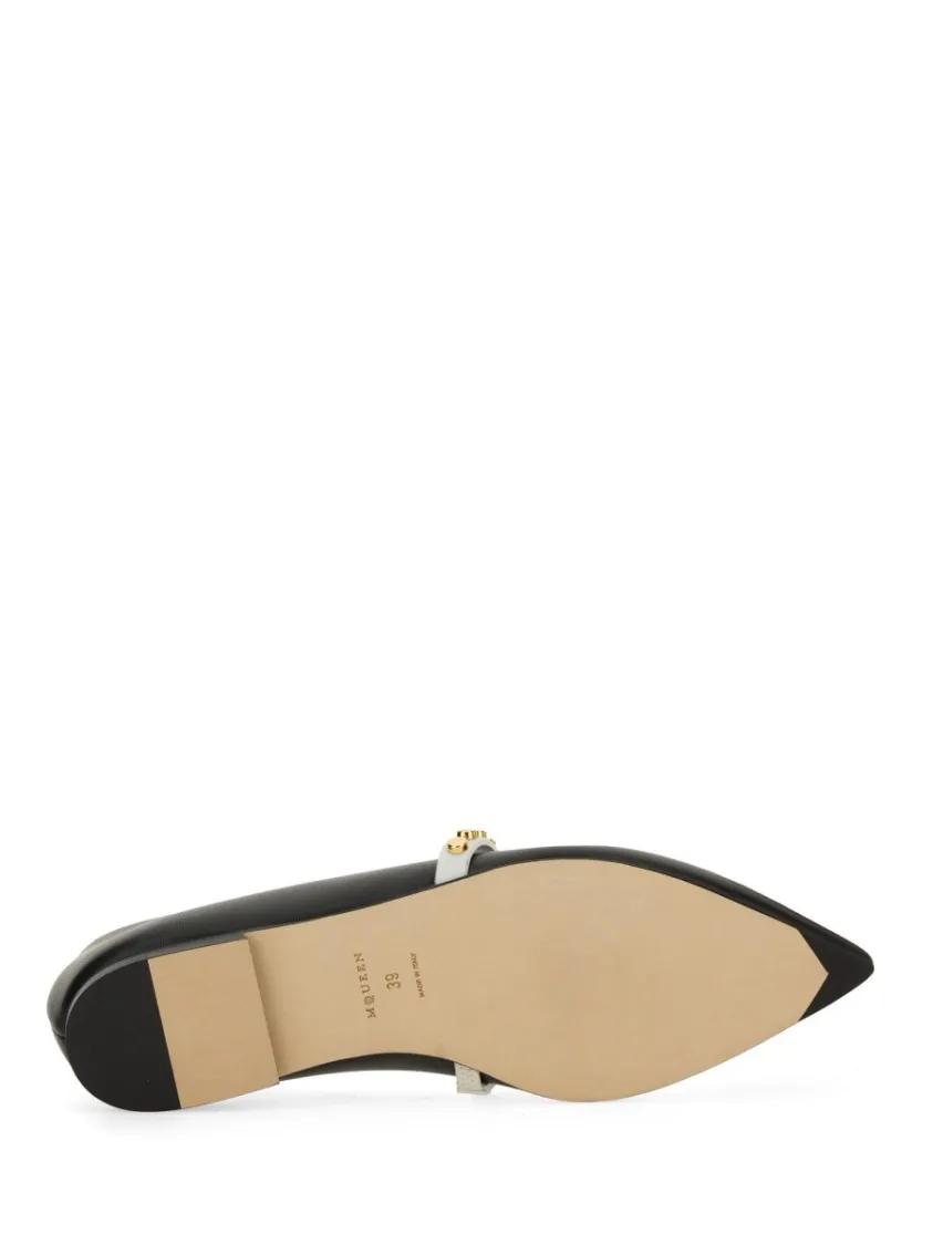 Thumbnail - Leather Ballerina Flats With Pointed Toe - Gr. 40 (EU) - in Schwarz