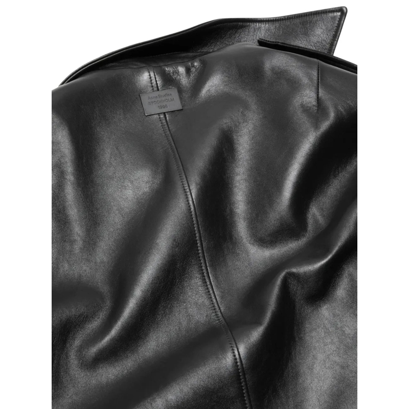 Acne Studios Übergangsjacke Acne Studios Oversized Leather Jacket Black schwarz