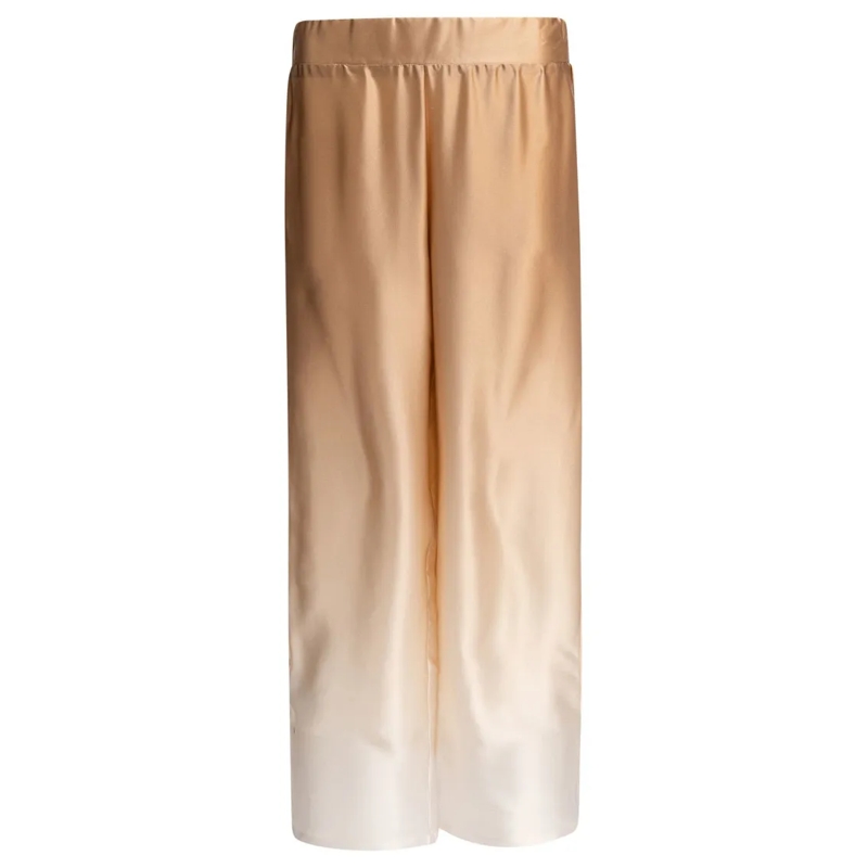 Sleep No More  Beige Silk Trousers With Ombre Effect Neutrals