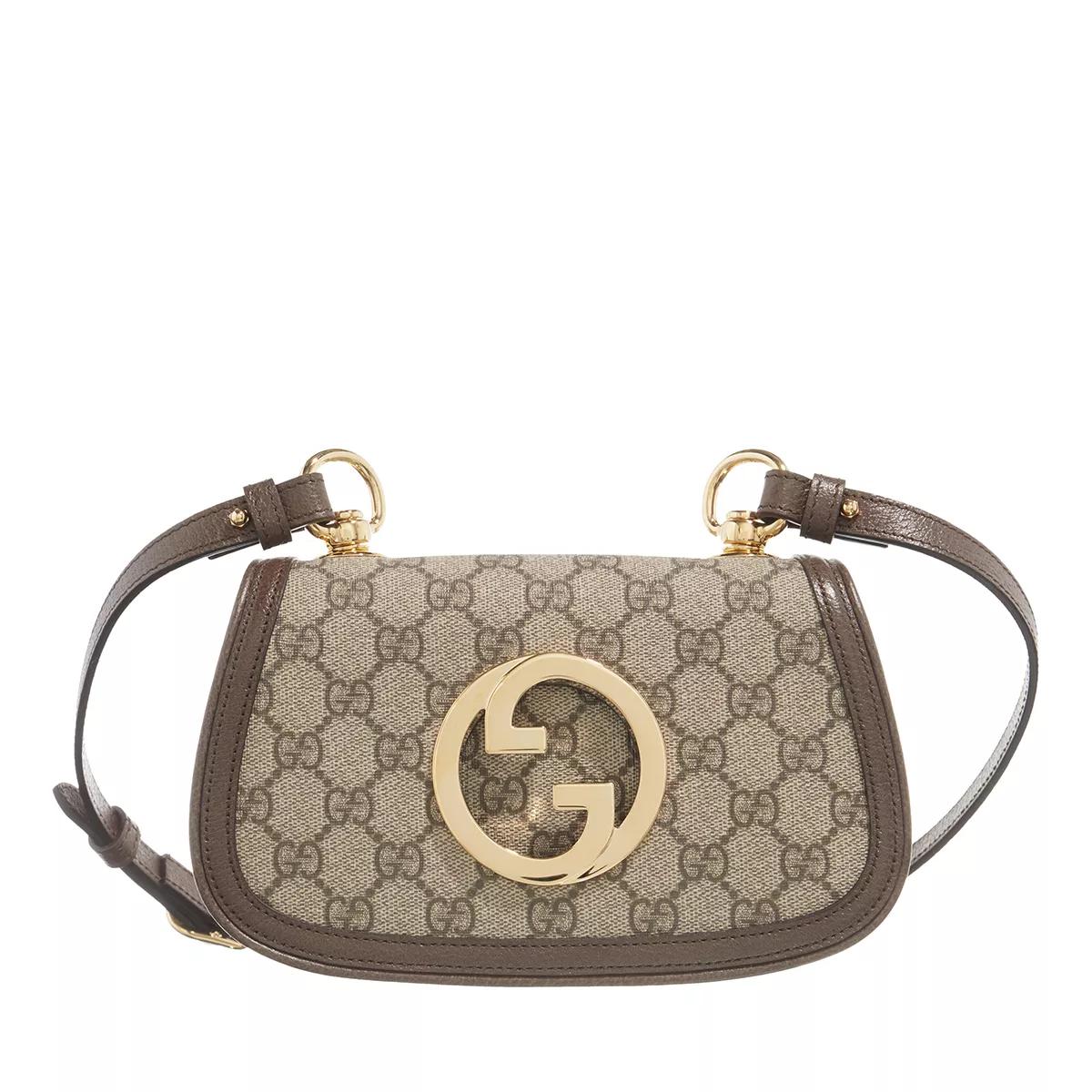 Gucci Blondie Shoulder Bag GG Supreme Beige Ebony/New Acero Crossbody Bag