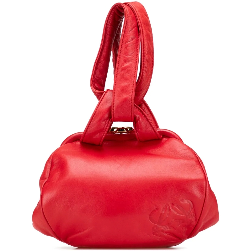 Loewe Fourre-tout Leather Anagram Frame Handbag rot