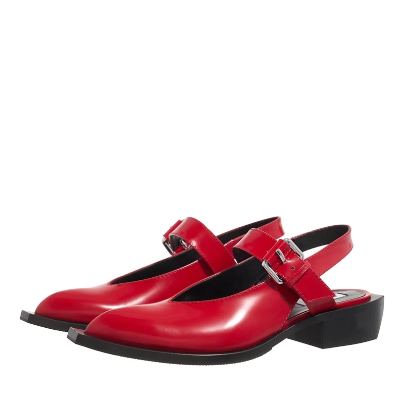 Moschino Mary Janes Big Buckles Rosso(Image 3)