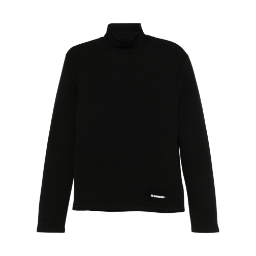 Jil Sander Langärmelige Oberteile Rollkragen-Longsleeve mit geripptem Effekt 001 001