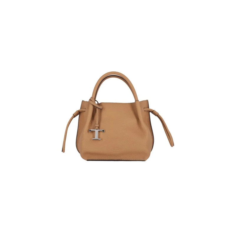 Tod's Bucket Bag Pebbled Leather Bucket Bag Brown