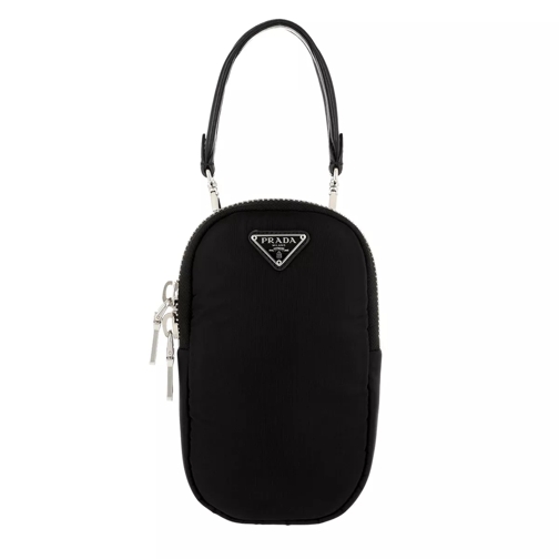 Prada Logo Phone Case Crossbody Bag Nylon Black Crossbody Bag