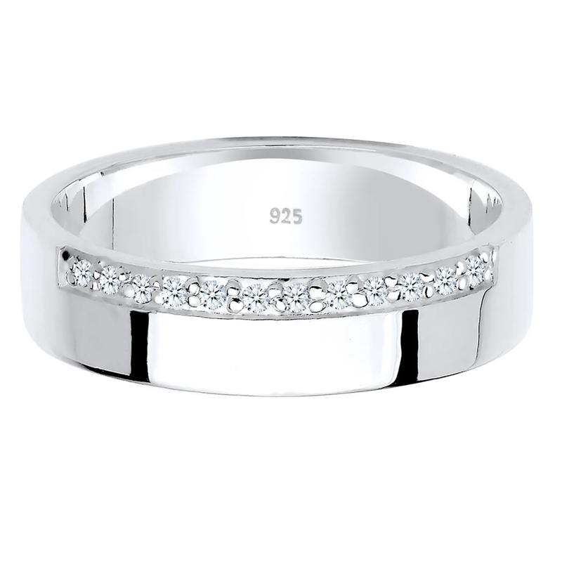 Elli Diamantring Ring Bandring Basic Diamanten (0.06 ct.) 925 Silbe weiss(Image 2)