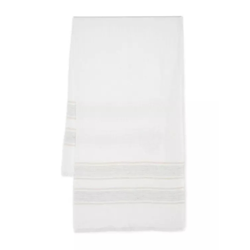 Eleventy White Striped Scarf White 