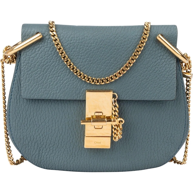 Chloé Tote Chloe Blue Leather Drew Crossbody Bag blau