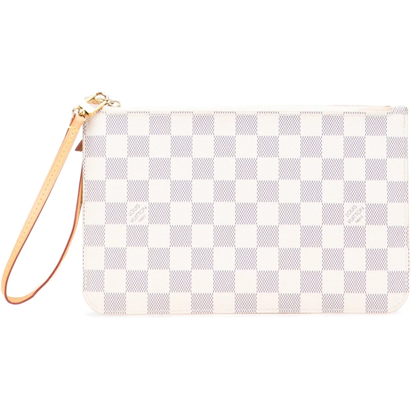 Louis Vuitton Necessaire Damier Azur Neverfull MM Pouch weiß