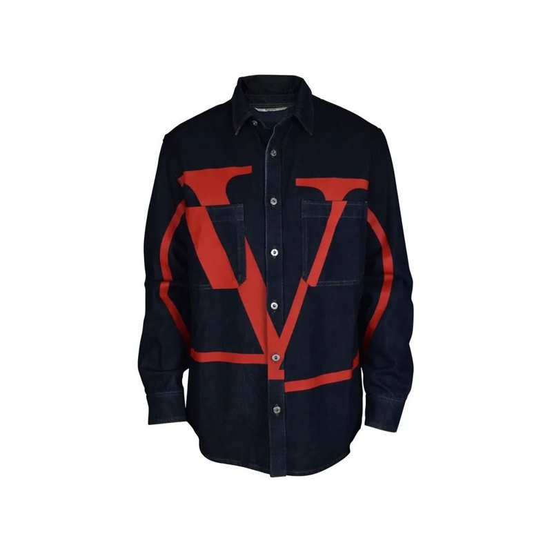 Valentino Garavani Spijkerjasje Dark Blue Denim Jacket Black