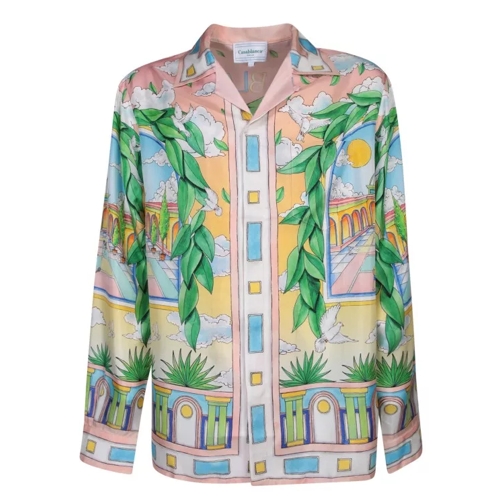 Casablanca Long-Sleeve Silk Shirt Multicolor 