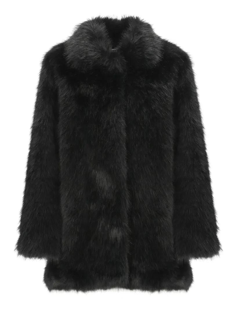 Betta Corradi Faux Fur Coat Black