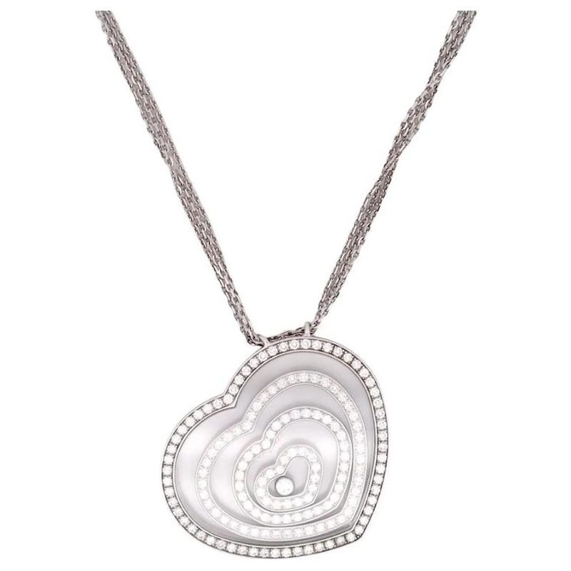 Chopard Mittellange Halskette CHOPARD HAPPY SPIRIT HALSKETTE 79/5523 4 HERZEN 15 silber