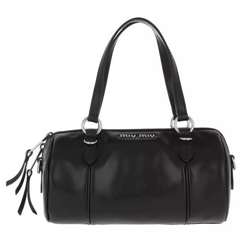 Miu Miu Bandoleer Bag Soft Calf Leather Black Bowling Bag