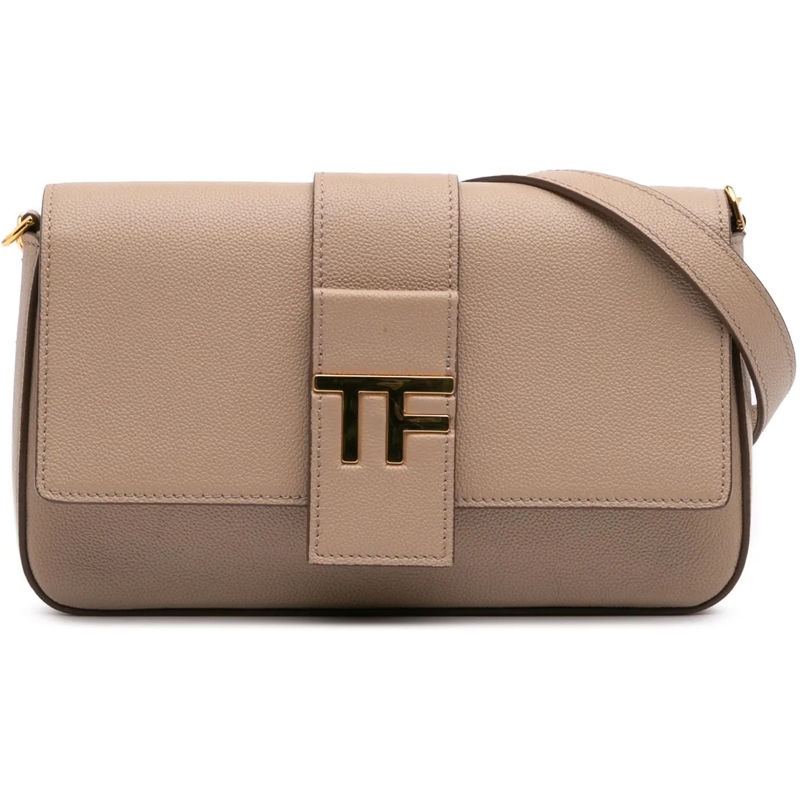 Tom Ford Schultertasche Grained Calfskin TF Flap Crossbody braun