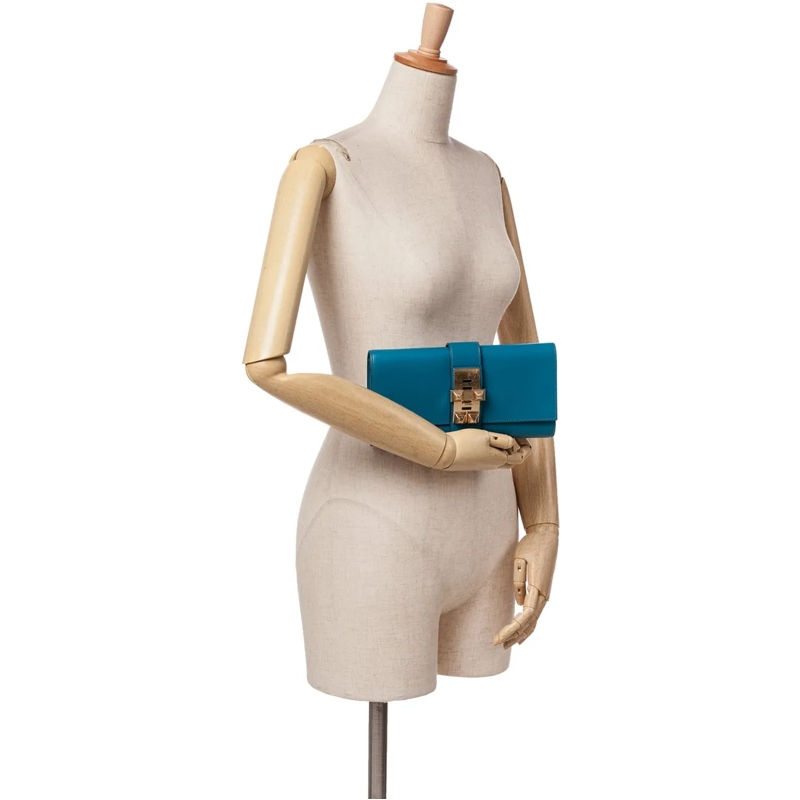 Hermès Clutch Tadelakt Medor Clutch 23 blau