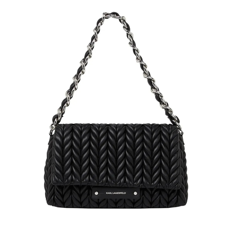 Karl Lagerfeld Schultertasche K/WEAVE FLAP Schultertasche schwarz