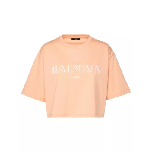 Balmain T-Shirt Crop Logo Orange 