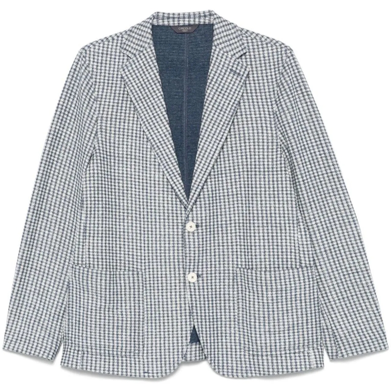 CIRCOLO 1901 Blazer Single-Breasted Blazer With Patched Pockets Blue