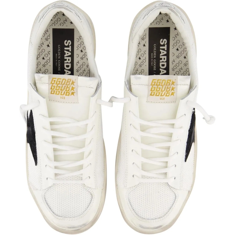 Golden Goose Low-Top-Sneaker Stardan Net Upper Shiny Leather Toe And Heel Suede Grey(Image 14)