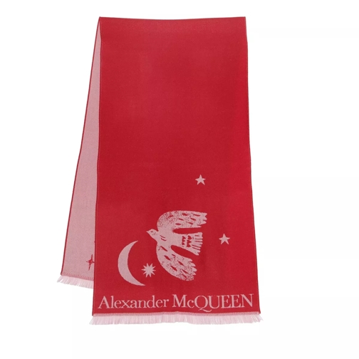 Alexander McQueen Mystical Overs Scarf Lacquer/Pink Wollen Sjaal