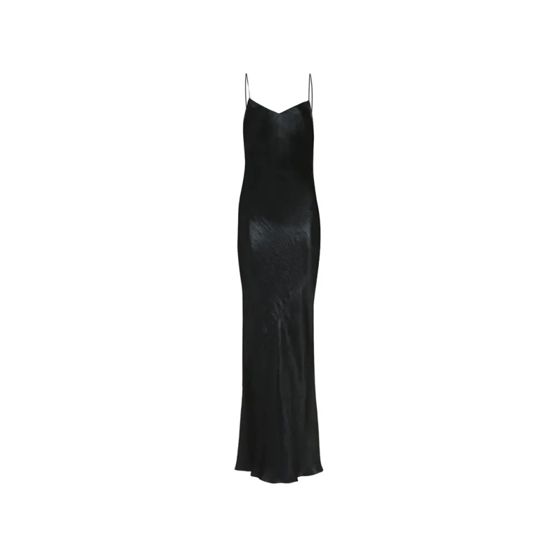 Saint Laurent  Satin Long Dress Black