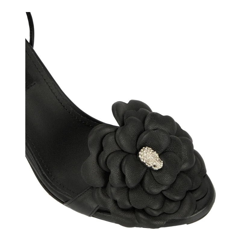 Philipp Plein Riemchensandalen Lace-Up High Heels Sandals Flower 9 schwarz(Image 5)