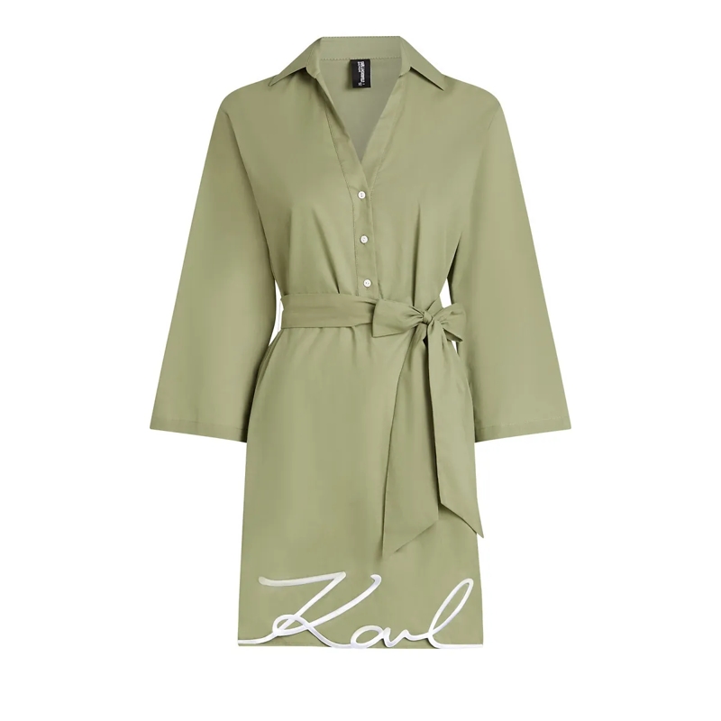Karl Lagerfeld Kleid K/SIGNATURE STRAND-HEMDKLEID grün