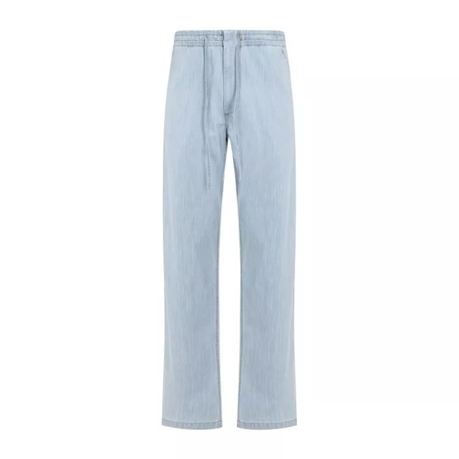 Bottega Veneta Light Bleach Blue Cotton Denim Pants Blue 