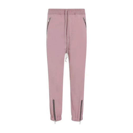 Rick Owens Tectuatl Track Dusty Pink Cotton Pants Pink 
