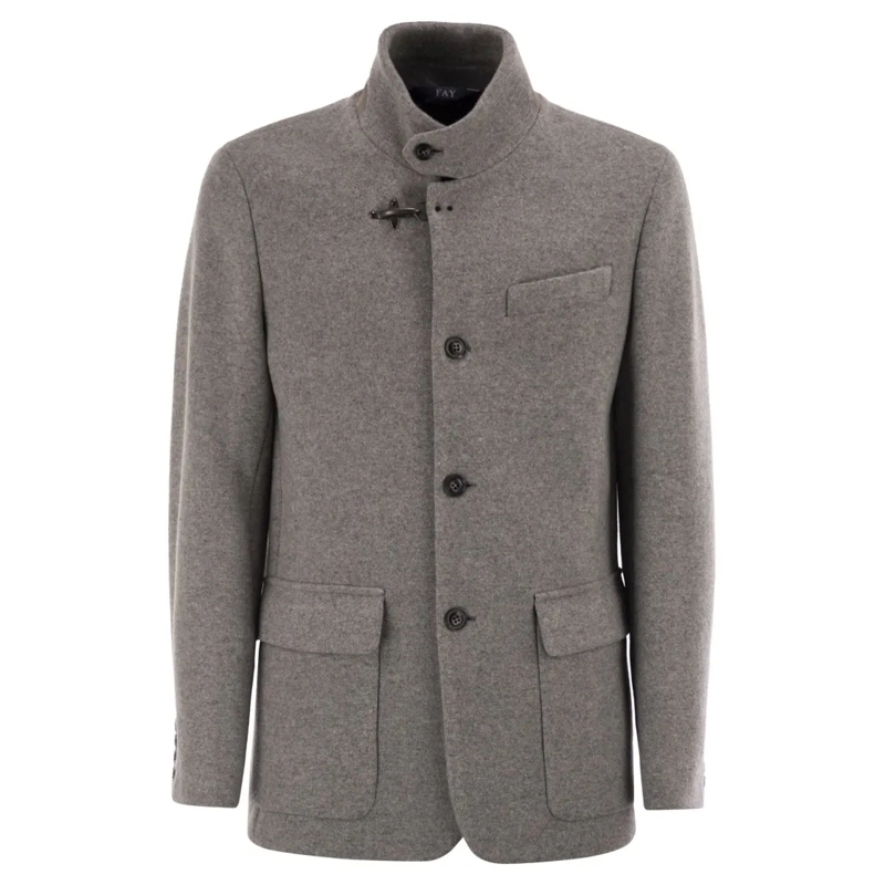 Fay Übergangsmantel Wool Pea Coat Grey
