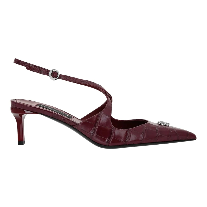 Philipp Plein Pumps Slingback-Schuhe Crocco Geprägt bordeaux(Image 2)
