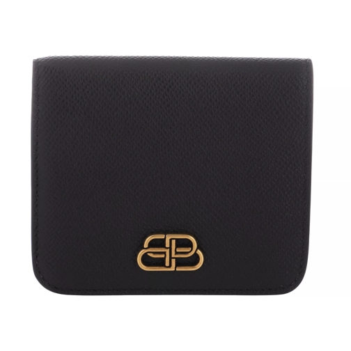 Balenciaga BB Flap Coin And Card Holder Leather Black Overslagportemonnee