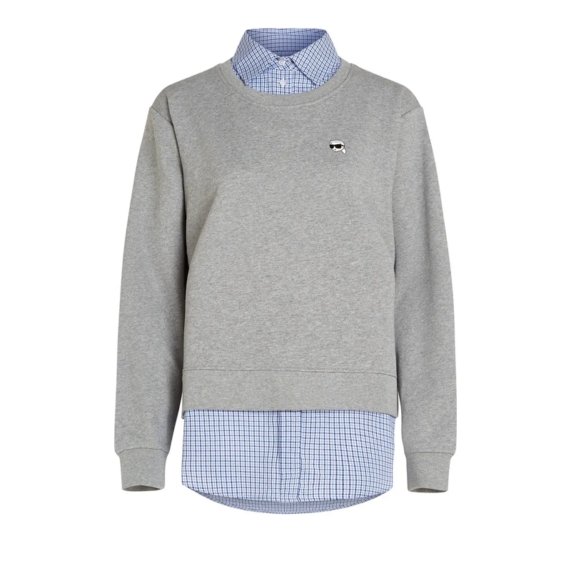 Karl Lagerfeld  Ikon Zweilagiges Sweatshirt Sweatshirt hell-grau