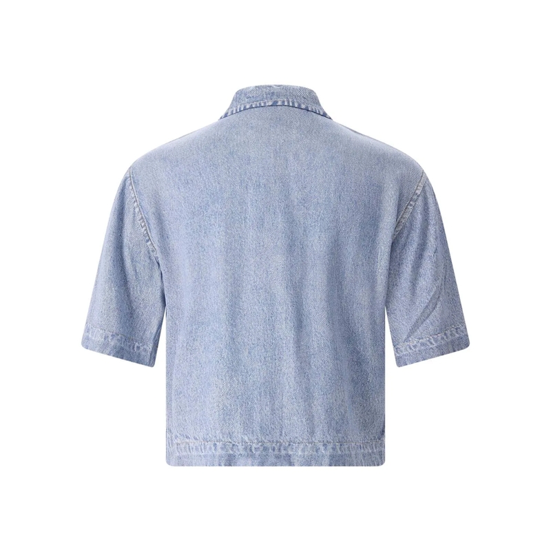 Rag & Bone Bluse Kurzarm-Bluse in Denim Optik blau(Image 2)
