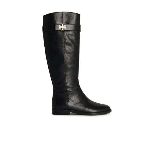 Tory Burch Lock Ridin' Black Leather Boots Black Laars