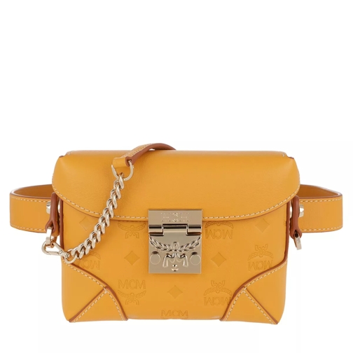 MCM Small Belt Bag Leather Golden Mango Crossbody Bag