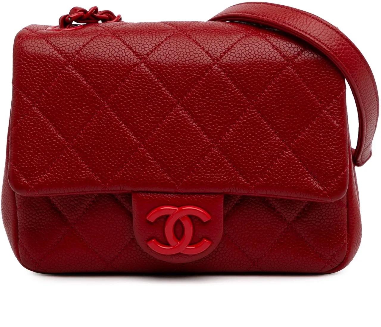 Chanel Hobo Bags - Mini Square Caviar Incognito Flap - Gr. unisize - in Rot - für Damen